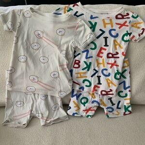 4T boy dumpling & alphabet short sleeve summer pjs